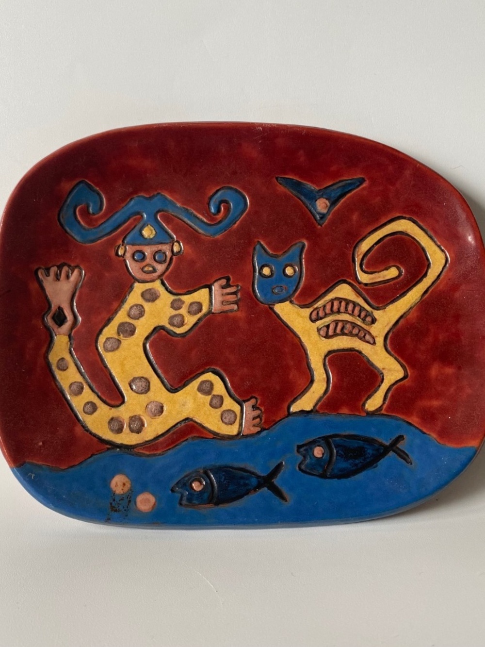 Rare Michael Jolivet Shawninigan Quebec Pottery Dish: Early Mid-Century Modern